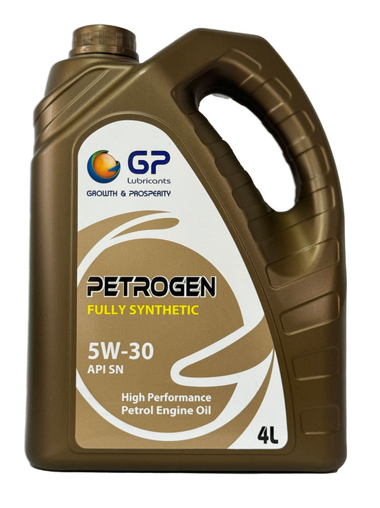 General Petroleum PETROGEN SAE 5W30 API SN Aceite 100% Sintetico de 4 litros para Auto y Camioneta