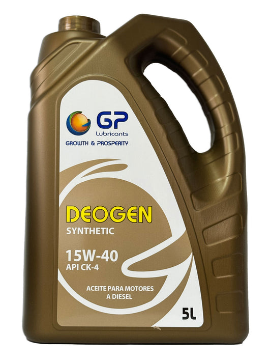 General Petroleum DEOGEN 15W40 API CK-4 Aceite 100% Sintetico de 5 Litros para Motores Diesel